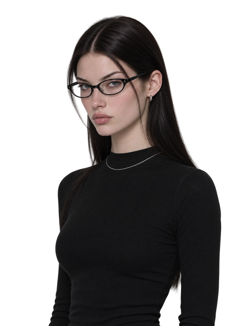 BRITTANY BRITTANY P4 narrow oval frame in slim acetate by PULERA, product view