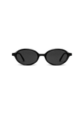 BRITTANY BRITTANY P3 slim oval sunglasses in black acetate with dark lenses, front view