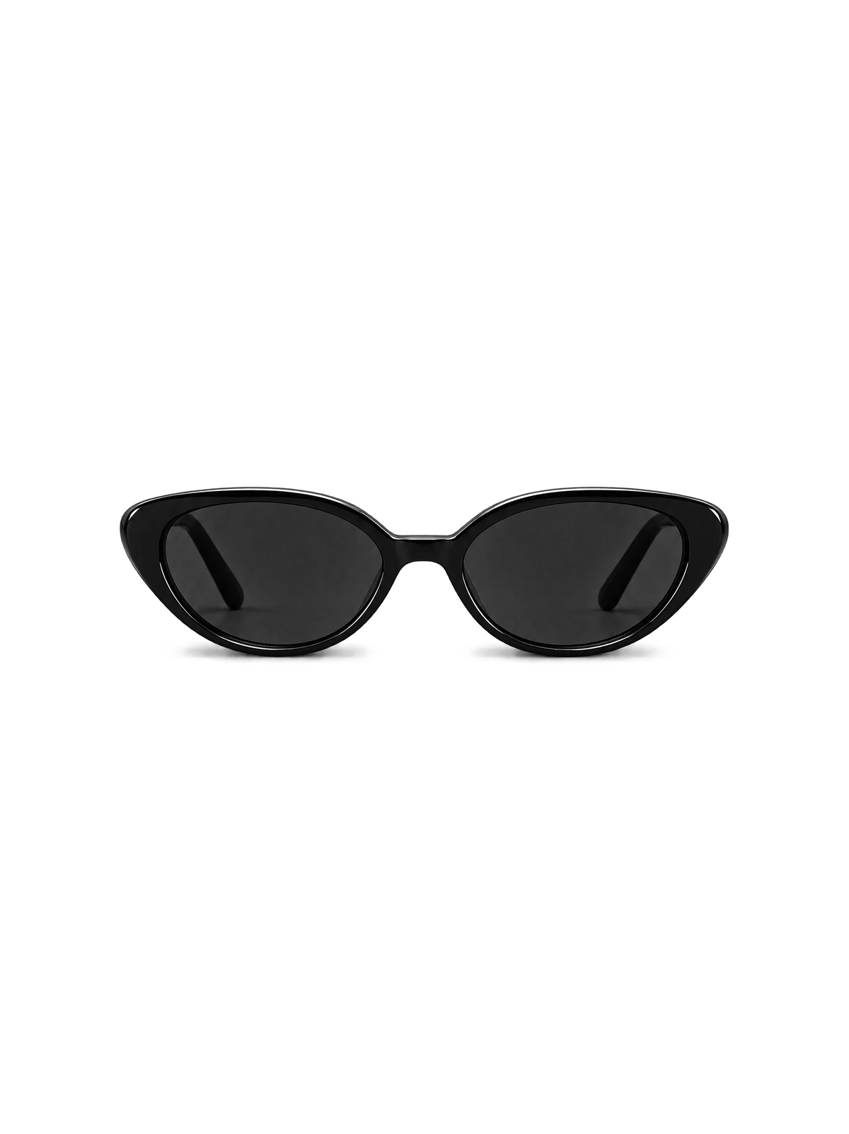 BRITTANY BRITTANY P2 cat-eye sunglasses in black acetate with dark lenses, front view