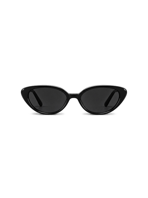 BRITTANY BRITTANY P2 cat-eye sunglasses in black acetate with dark lenses, front view