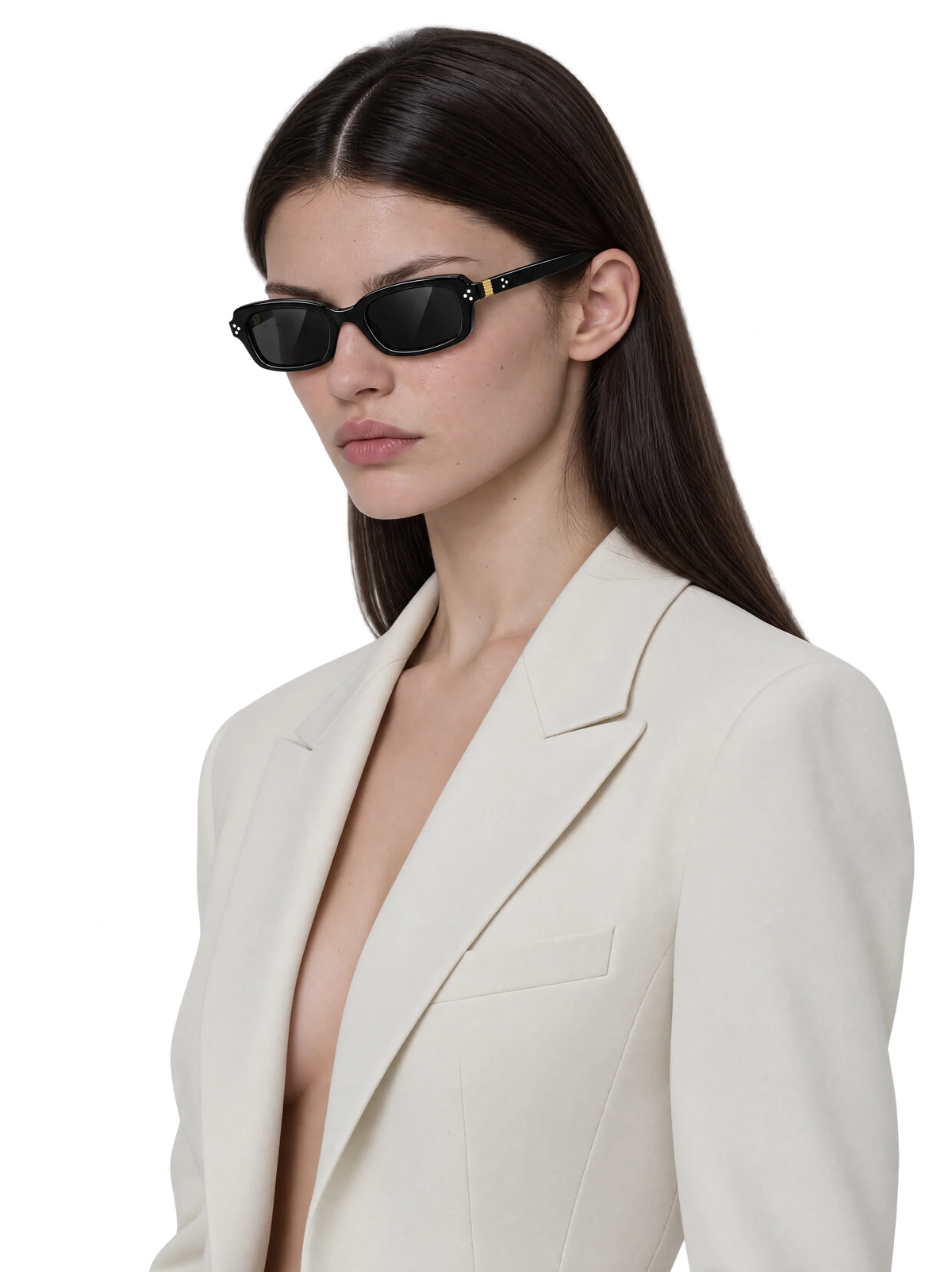 BRITTANY BRITTANY P6 slim acetate frame with triple-pin rivet detail, gallery view