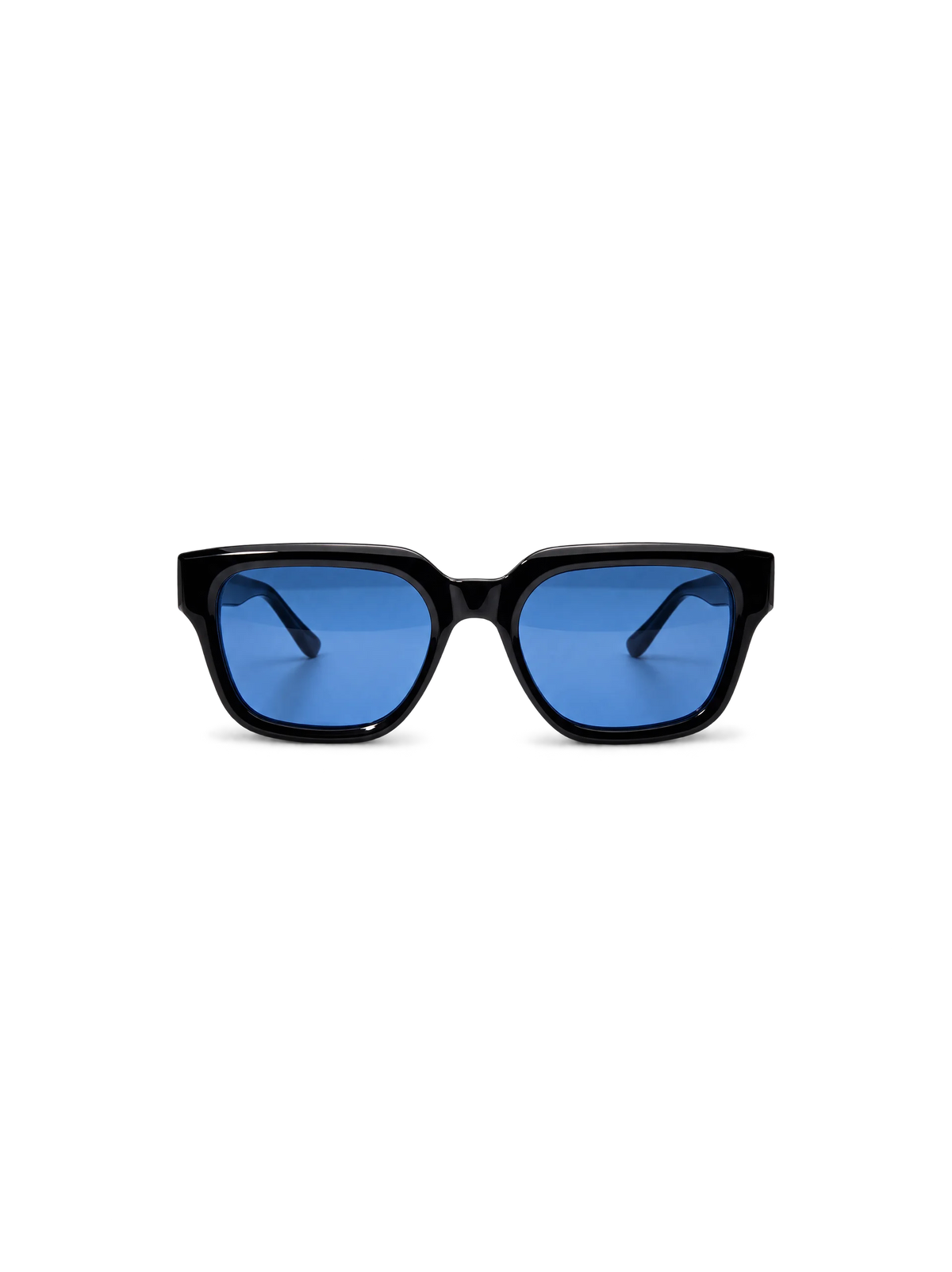 TRENTADUE P2 numbered edition square sunglasses in Piano Black acetate, front view