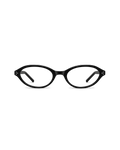 BRITTANY BRITTANY P4 narrow oval sunglasses in black acetate with rivet details, front view